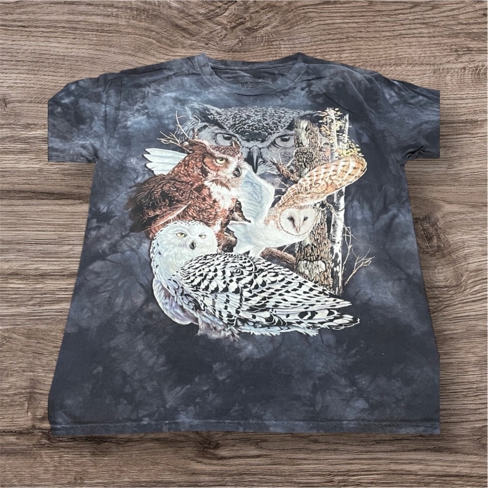 The Mountain Owl Family Charcoal Shirt Size Large